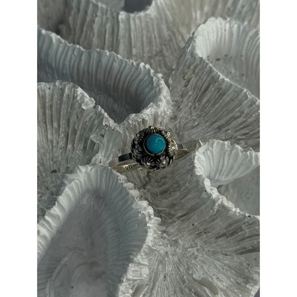 925 Sterling Silver Turquoise Ring Size 7 - Picture 5 of 7